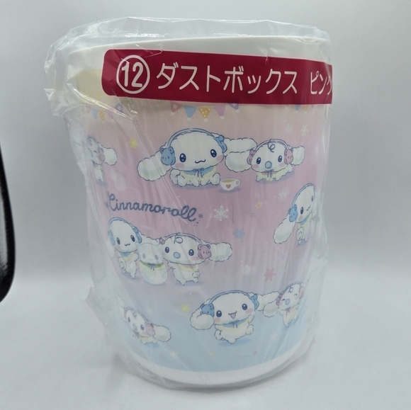 Sanrio Cinnamoroll Milk Dust Bin Trash Can Pink Yellow - Picture 3 of 7
